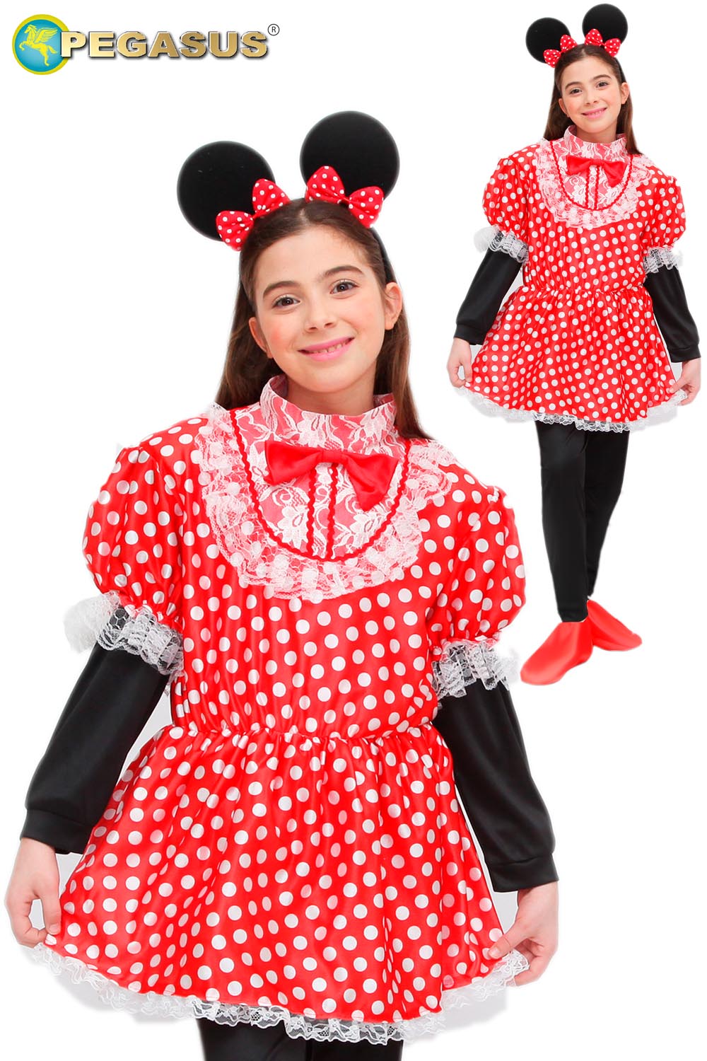 Costume di carnevale bambina da topoletta di pegasus
